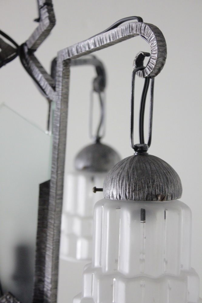 フランス アンティーク アールデコ アイアン 4灯 シャンデリア | キヤ