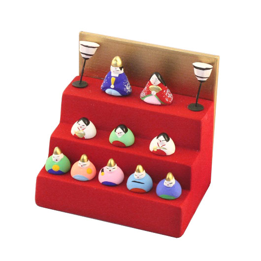 ミニ雛段飾り十人揃・雛人形 / 京都の人形・こけし・和雑貨通販│木村