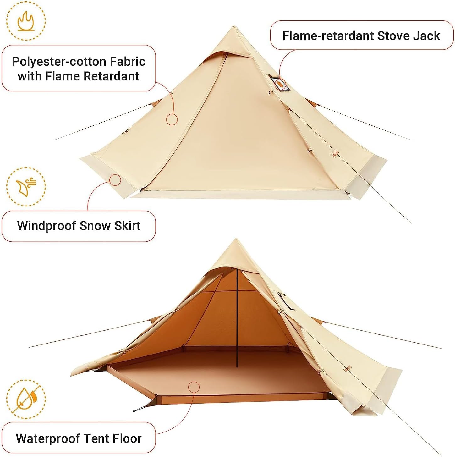 KingCamp TURINO Tipi Hot Tent with Stove Jack – KingCamp Outdoors