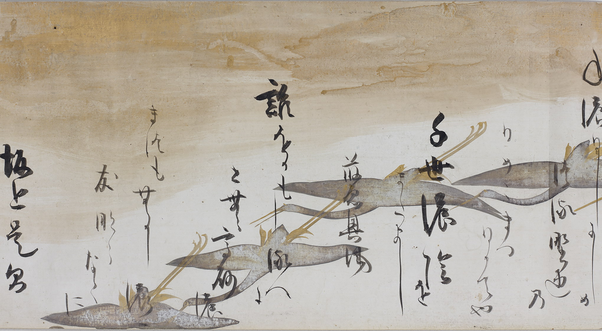 鶴下絵三十六歌仙和歌巻 - 名品紹介 - 京都国立博物館