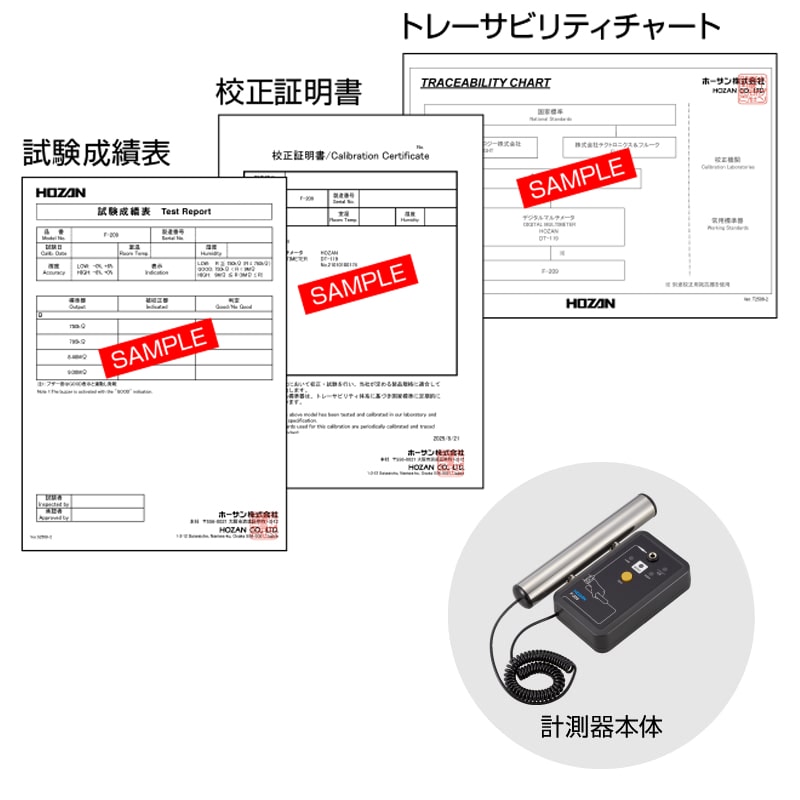 F-209-CA 校正料（校正証明書・成績表・チャート付） 【HOZAN