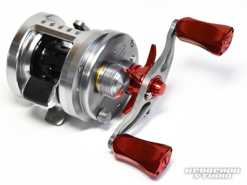 シマノ純正】 夢屋 アルミニウム センシティブ ハンドルノブ レッド