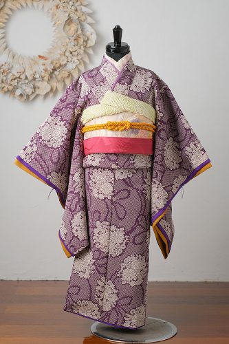 7歳 絞り紫 | つくば市のレトロ七五三撮影ハイカラ アンティーク着物と