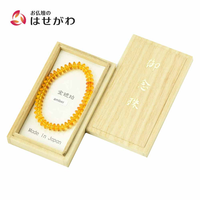 ブレスレット 金琥珀 4×8mm | お仏壇のはせがわ公式通販