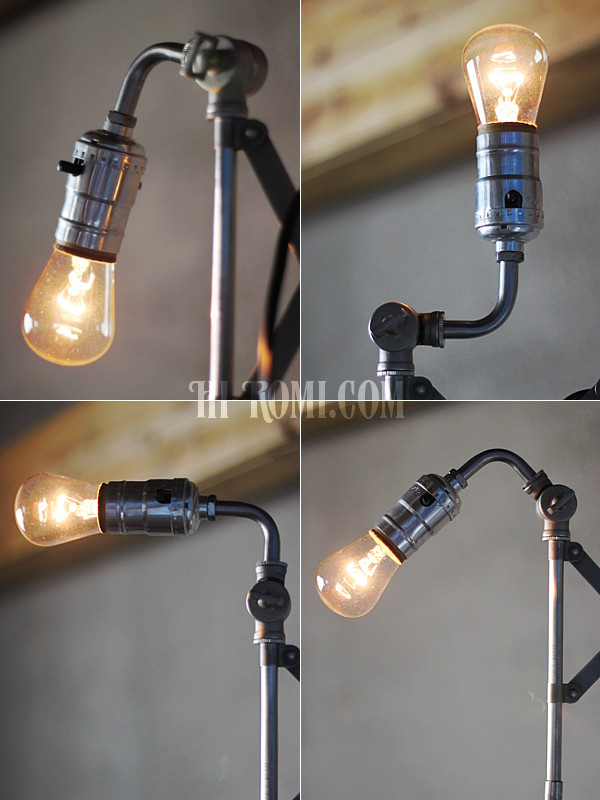 USAヴィンテージシザーアームウォールランプ工業系蛇腹壁掛け照明