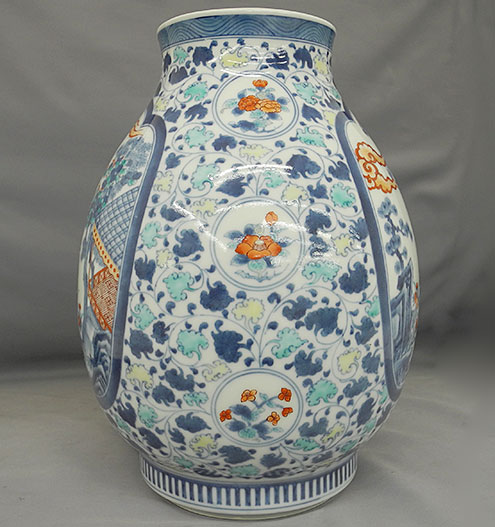 10518] 十二代今泉今右衛門 花入 楼閣山水文 花瓶 - 広田屋 ブランド