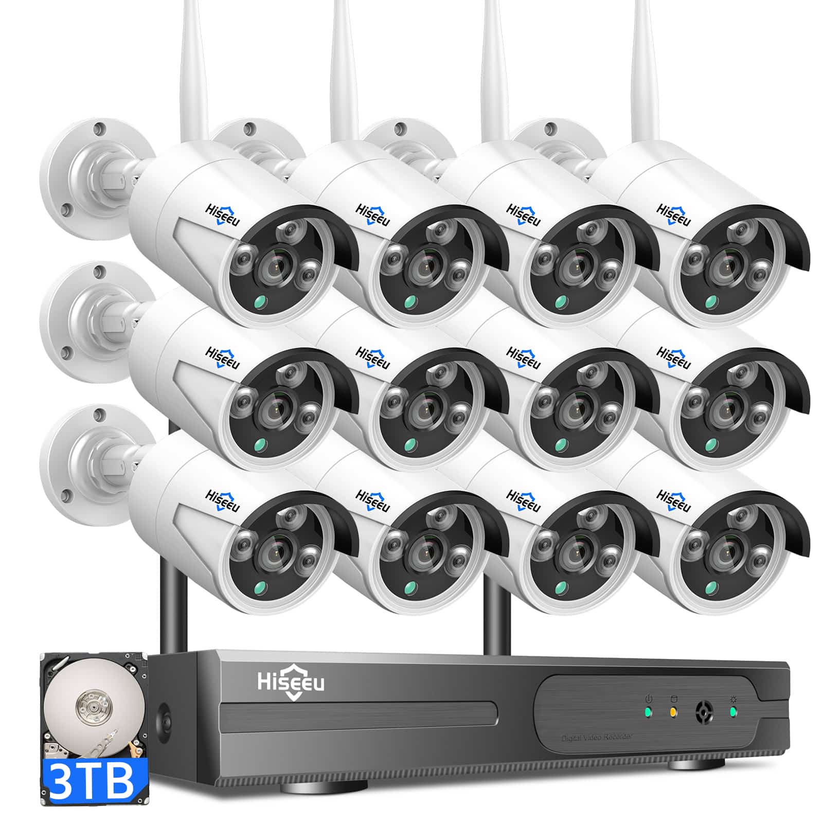Wireless Pro, 100ft Range, Expandable 16Channels 4K NVR] 2K 3MP