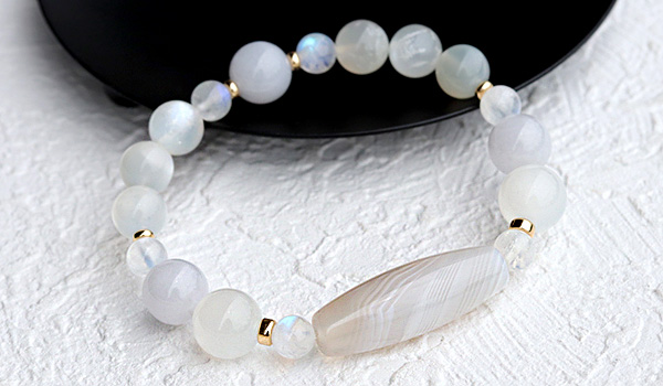 ☆]完全限定品ブレス【白眼の守珠Ver.3】（ホワイトサードオニクス