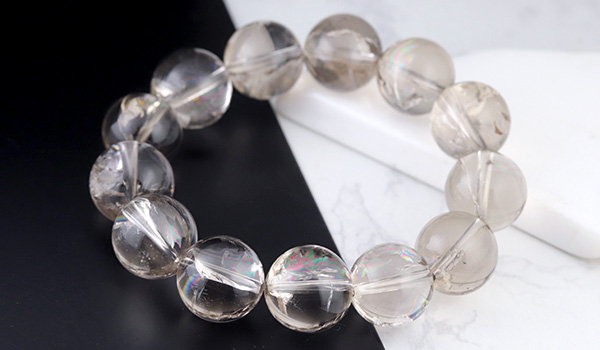 大玉ブレス（アイリススモーキークォーツ）14.5～15mm|パワーストーン