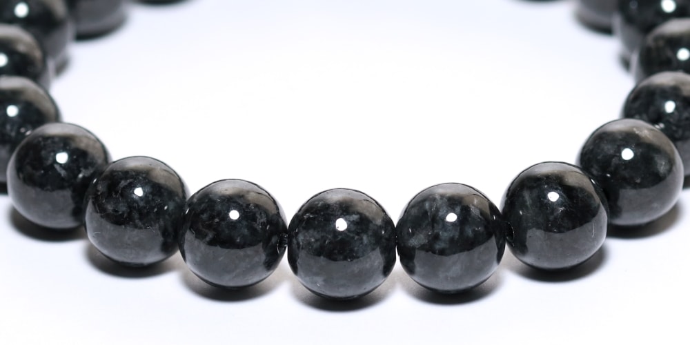 高品質]ミャンマー産天然黒翡翠ブレスレット（約10mm玉） - 埼玉県吉川