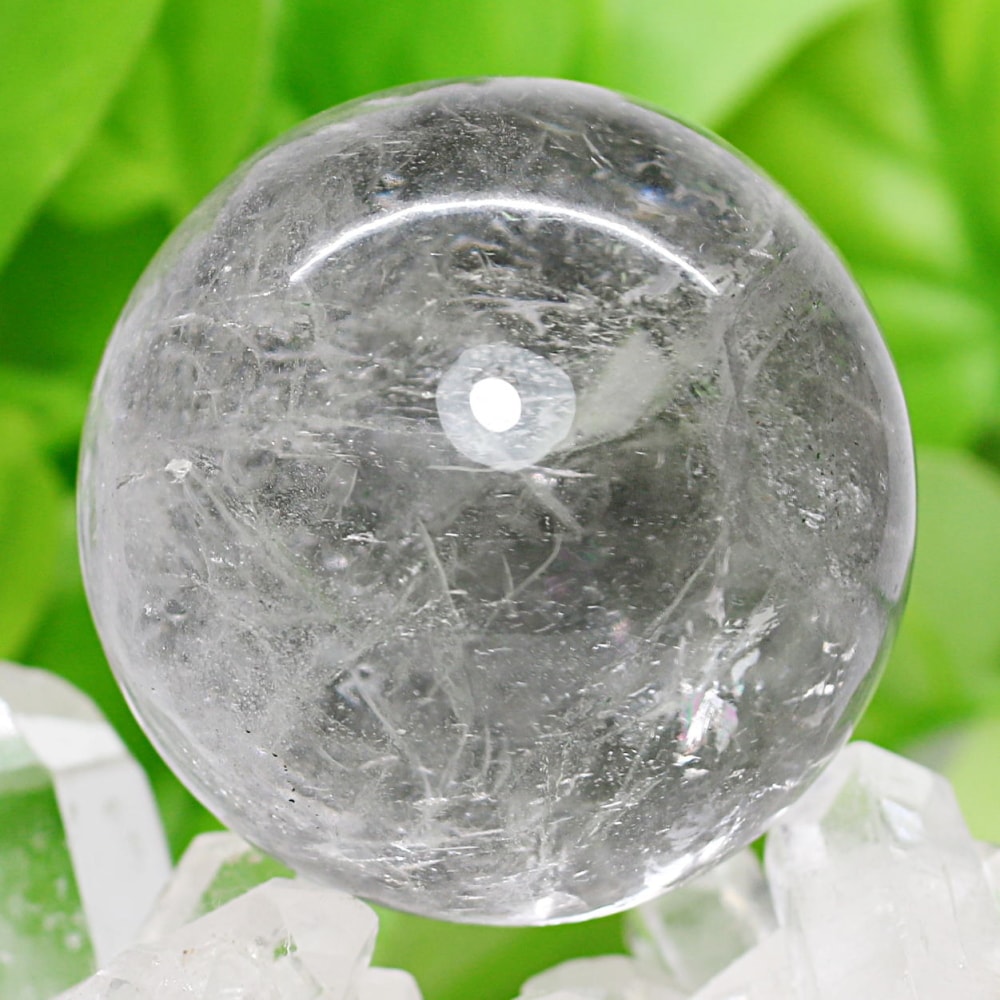 ガネッシュヒマール産ヒマラヤ水晶丸玉/クローライト内包スフィア