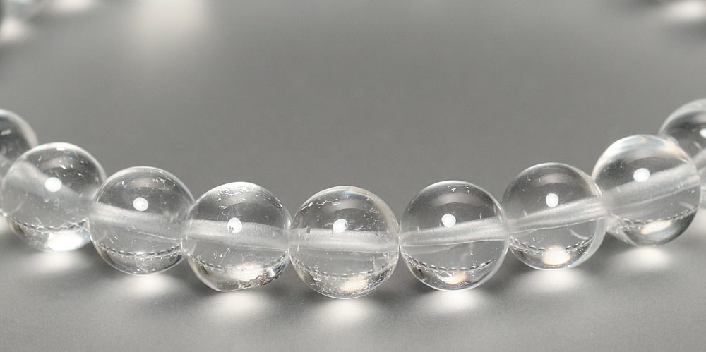 ガネッシュヒマール産]ヒマラヤ水晶ブレスレット（約7.5mm玉・ネパール