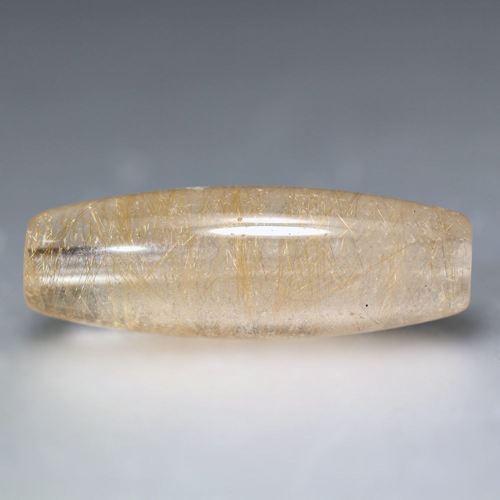 3A]インド/マニハール産ヒマラヤルチルクォーツ天珠型ビーズ（1粒売り