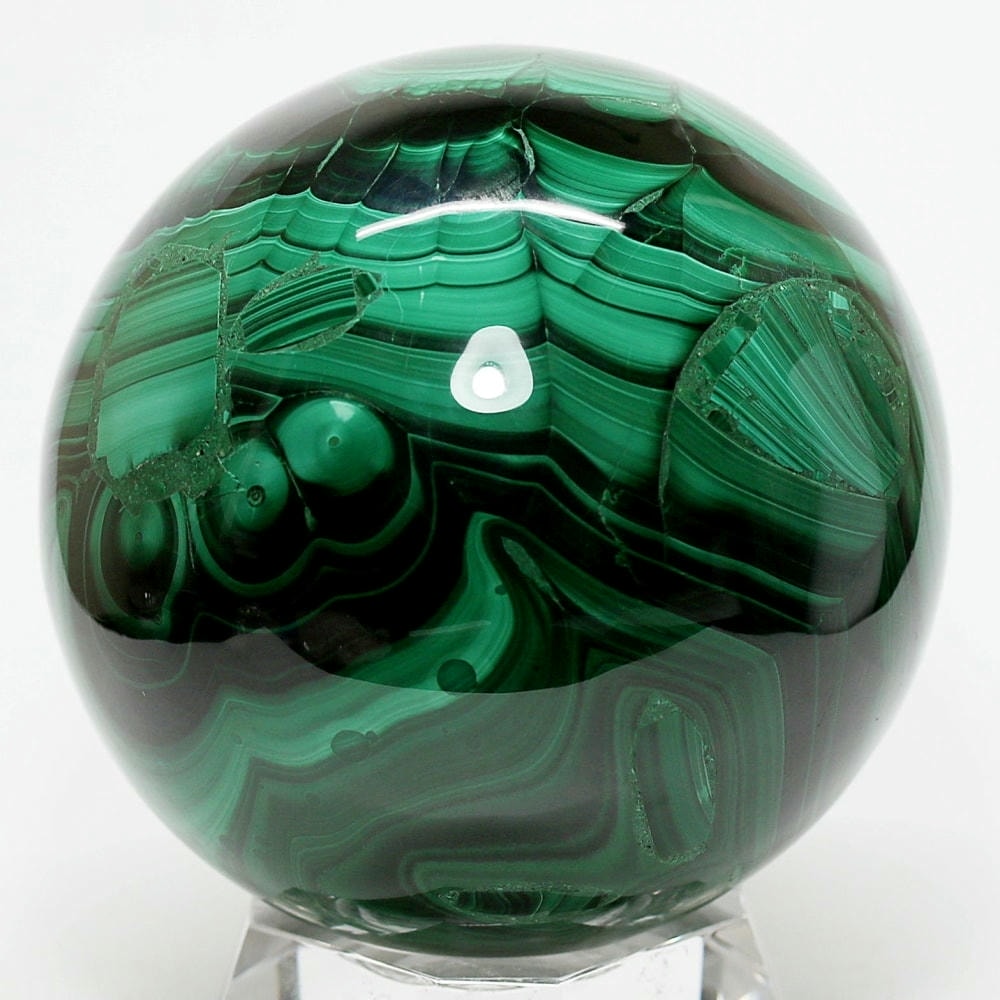 希少・ザイール産]マラカイト丸玉/スフィア（球体直径125mm超大玉