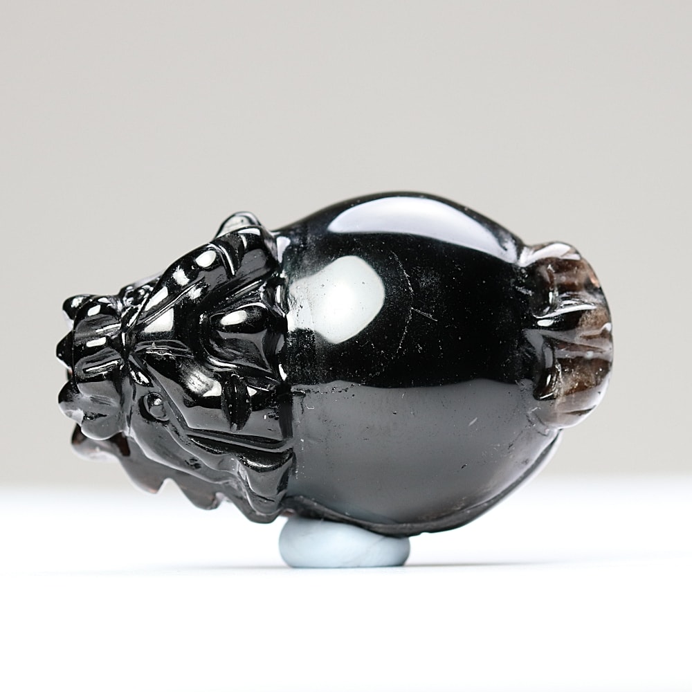 中国/山東省産]モリオン彫刻/天然黒水晶（龍亀/ロングイ） - 埼玉県