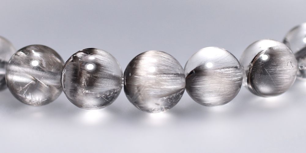 トップクォリティ]プラチナルチルクォーツブレスレット（約7mm玉