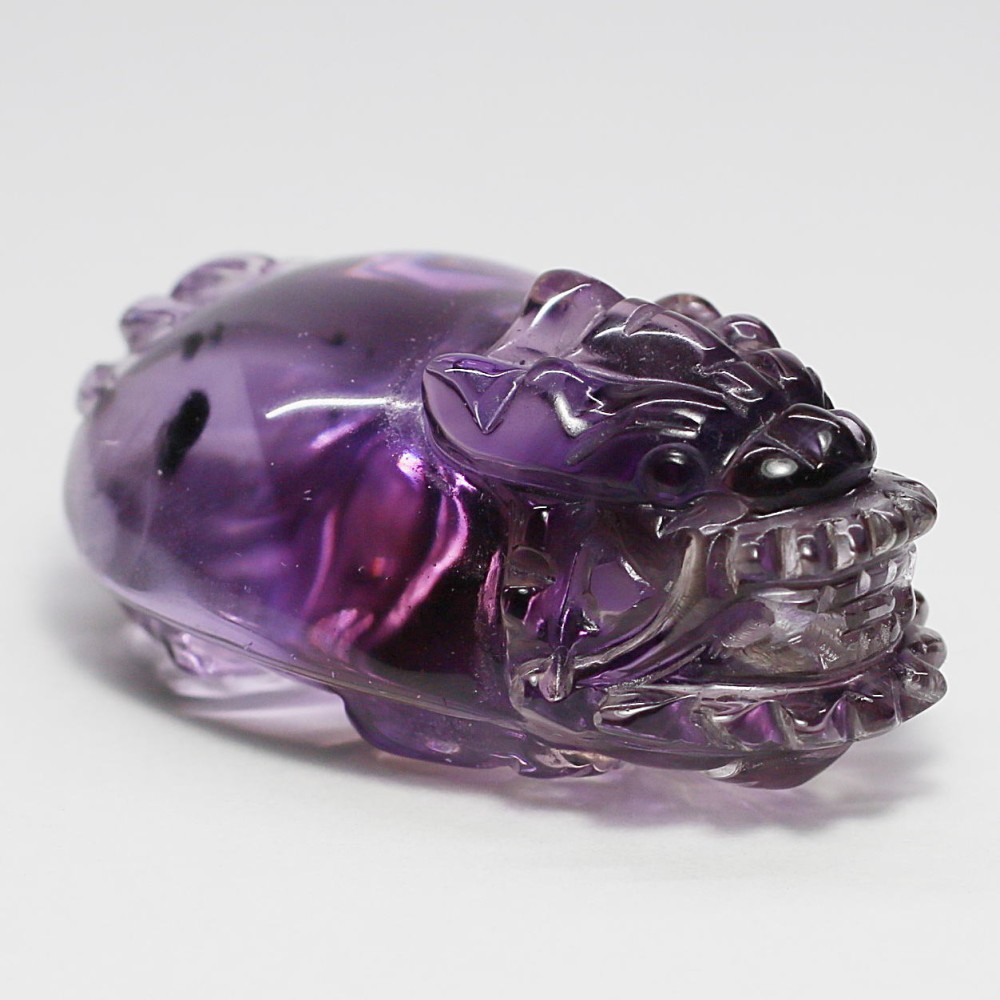トップクォリティ]ロマネサイトインアメジスト彫刻/アメトリン（龍亀