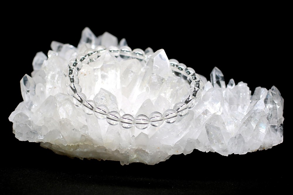 アメリカ/アーカンソー州産]水晶クラスター/原石（レインボー入り