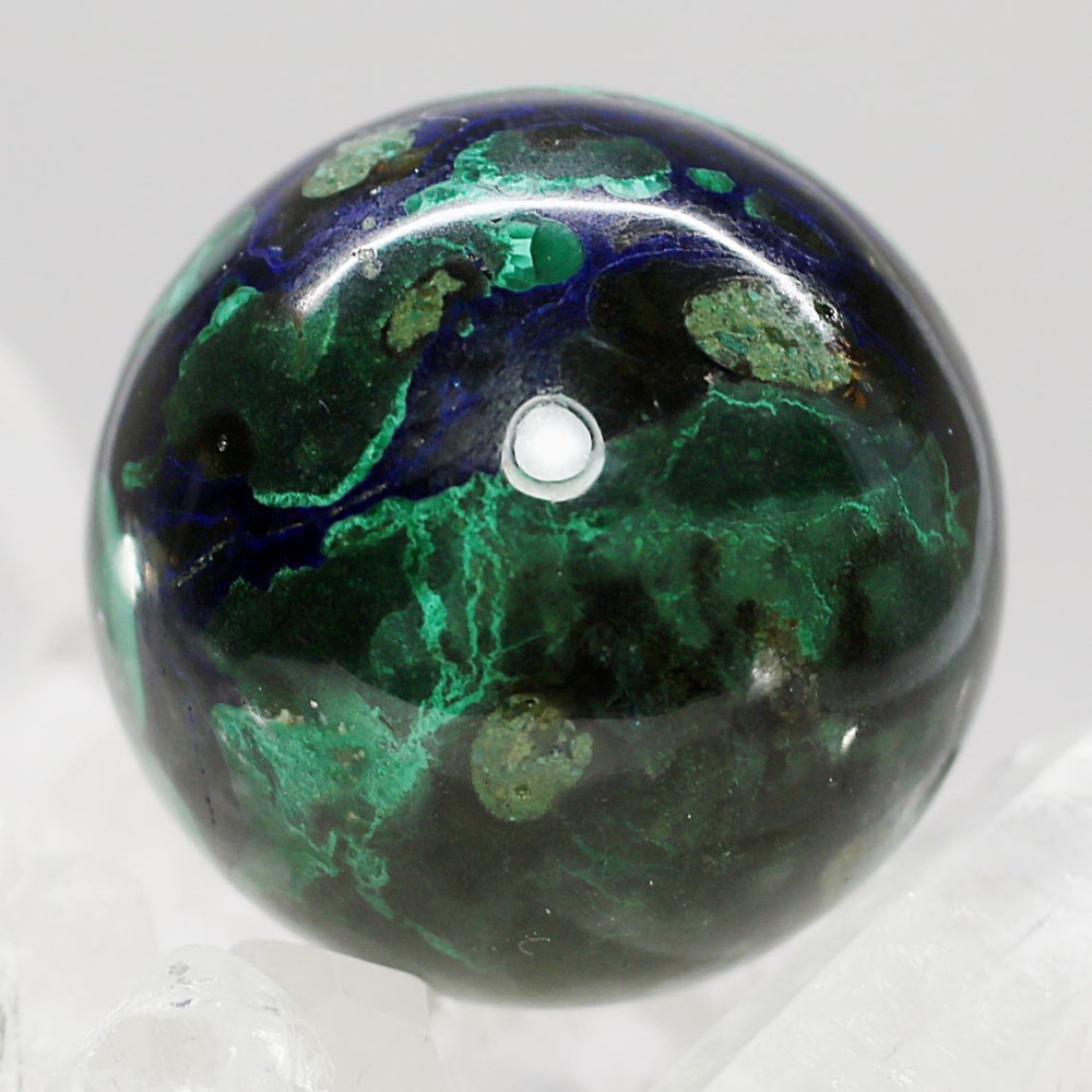 希少・高品質] ペルー産アズロマラカイト丸玉/スフィア（球体直径33.8