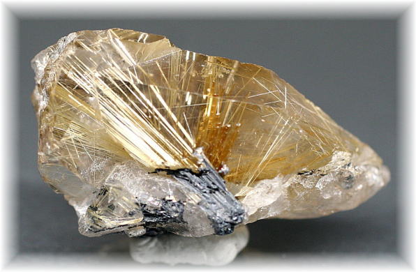 ブラジル産]ゴールドルチルクォーツ原石ナチュラルポイント - 埼玉県