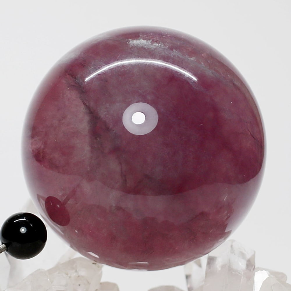 高品質]レッドパープルフローライト丸玉/蛍石スフィア（直径54.5mm