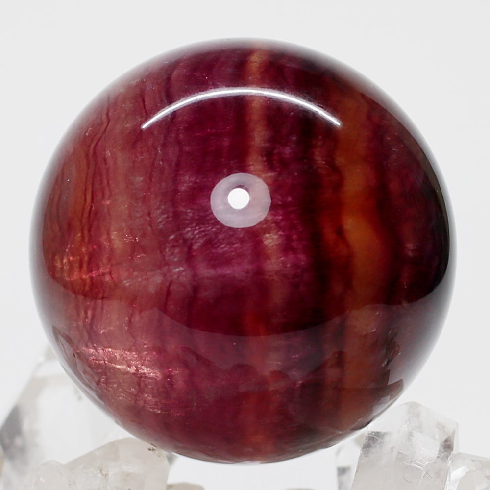 高品質]チェリーレッドフローライト丸玉/蛍石スフィア（直径51.1mm