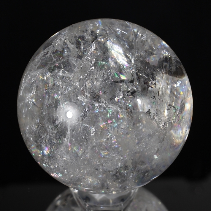 特別価格/トップクォリティ]レインボー水晶丸玉/アイリスクォーツ