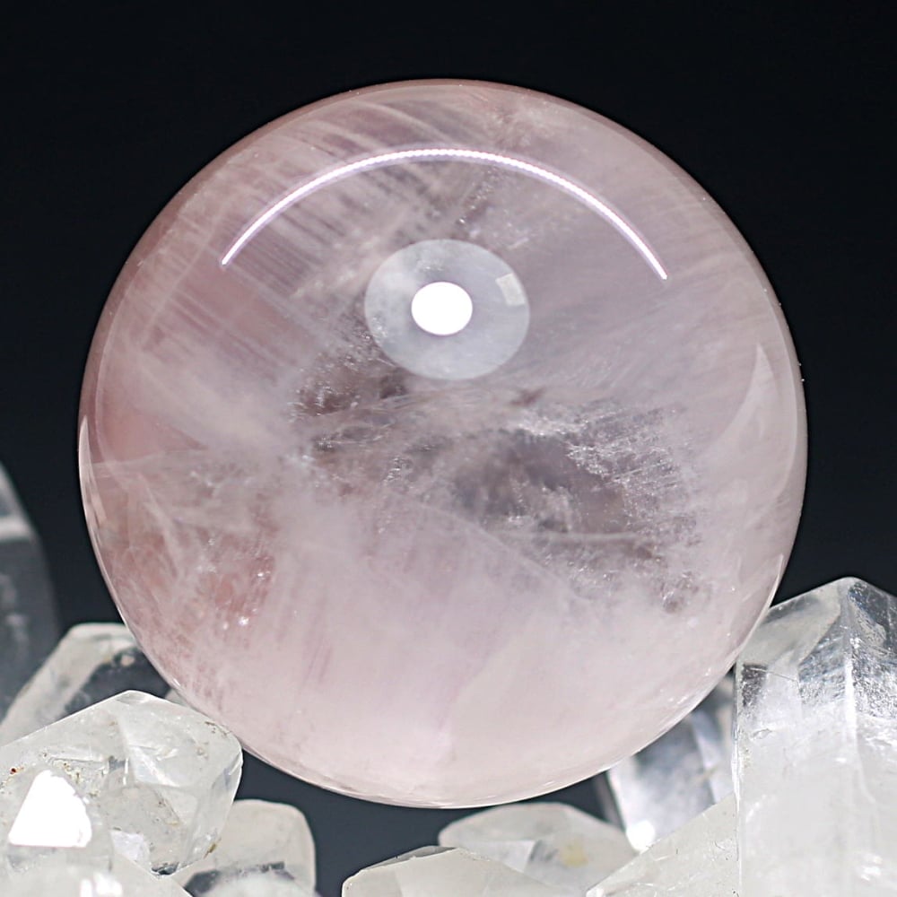 高品質]ピンクエンジェルラダークォーツ丸玉/スフィア（直径33.8mm