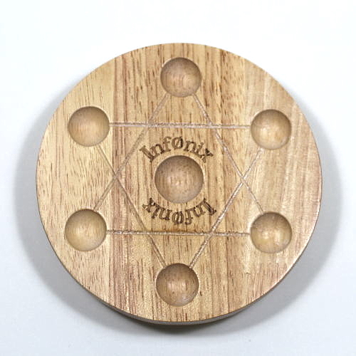 丸玉台座]七星陣/木製（Mサイズ/直径12cm） - 埼玉県吉川市の天然石