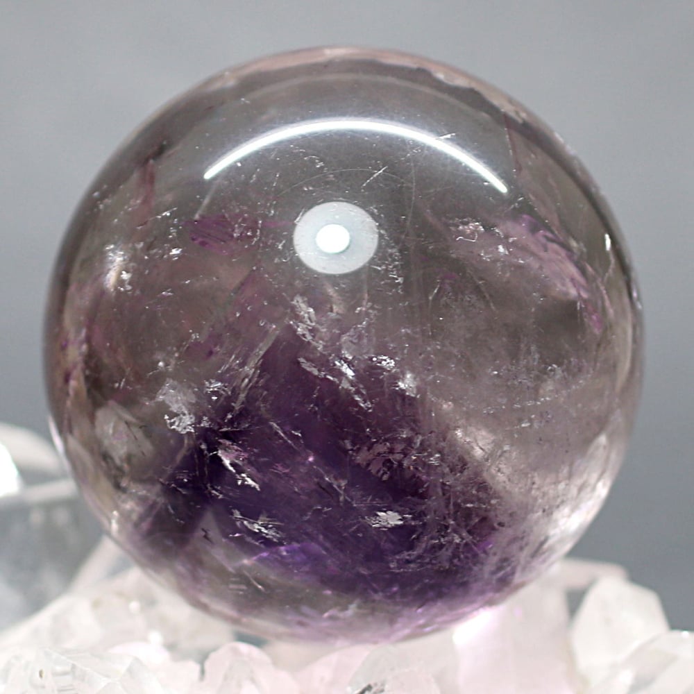 高品質・ブラジル産]ファントムアメジスト丸玉/スフィア（直径約55.6mm
