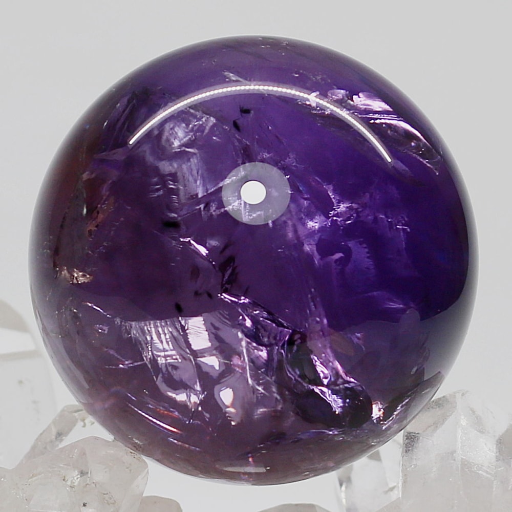 高品質]ロマネサイトインアメジスト丸玉/スフィア（直径40.9mm
