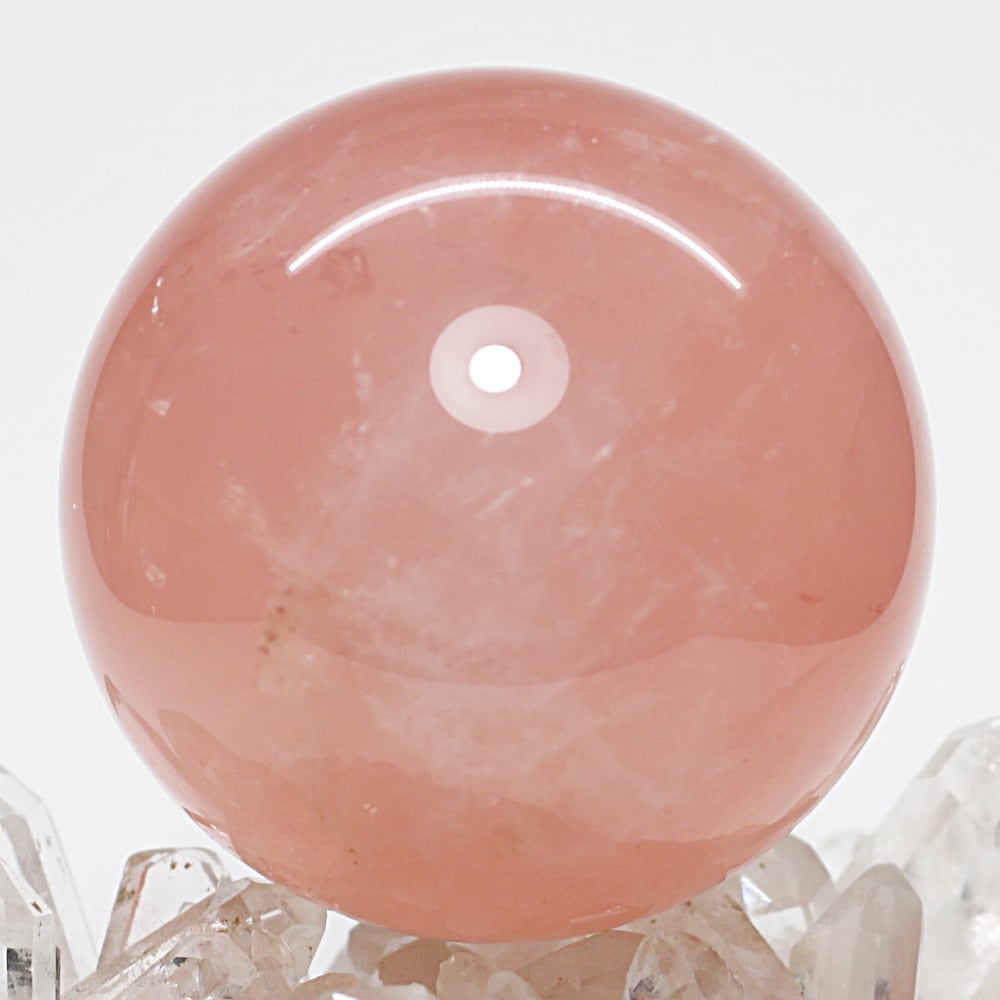 高品質]ブラジル産ローズクォーツ丸玉/大玉スフィア（球体直径67.4mm