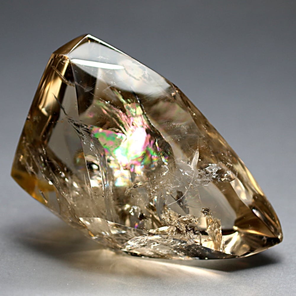 マダガスカル産]レインボー水晶フリーフォーム/アイリスクォーツ磨き