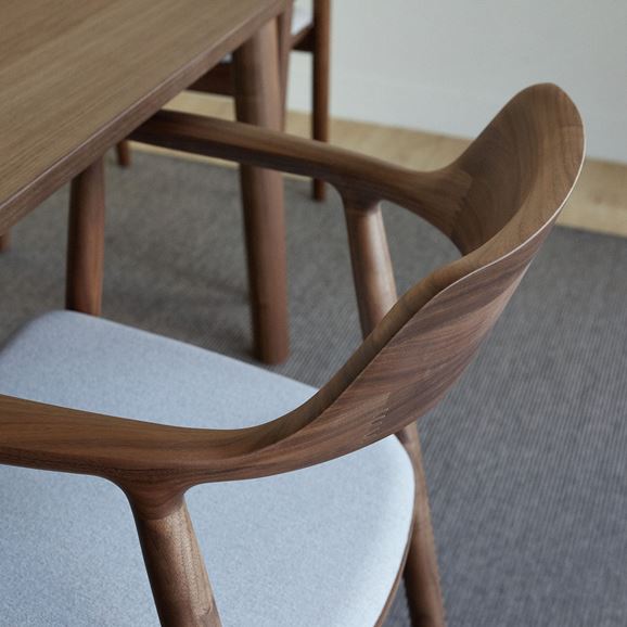 受注生産品】マルニ木工 HIROSHIMA ARM CHAIR Walnut Beige Gray M05