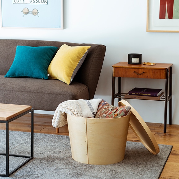 IDEE CALEIDO 2COLORSクッションカバー 40cm角 Saffron×Feather