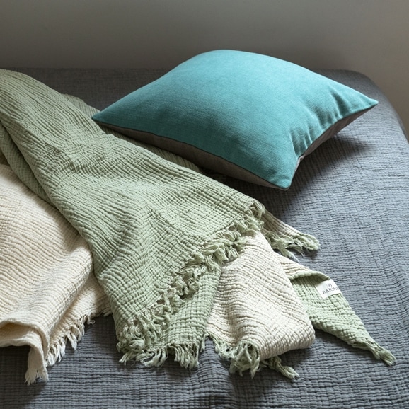 IDEE CALEIDO 2COLORSクッションカバー 45cm角 Coast×Linen tweed