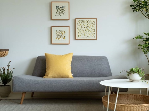 IDEE CALEIDO 2COLORSクッションカバー 40cm角 Coast×Linen tweed