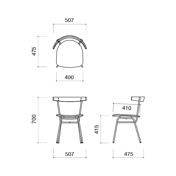 在庫品】FERRET CHAIR WOOD SEAT White｜リビング・ダイニングチェア