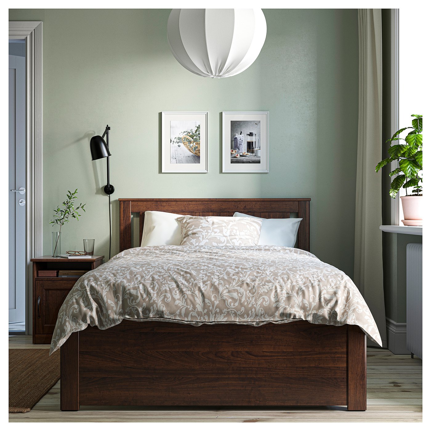 SONGESAND ソンゲサンド ベッドフレーム, ブラウン/ルーローイ