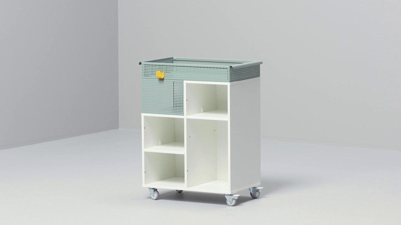 ÖVNING オーヴニング ワゴン, ホワイト/グレーグリーン, 54x33 cm - IKEA