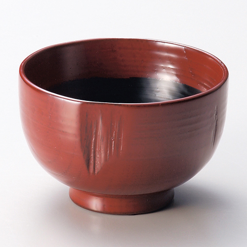 汁椀 荒挽き 古代朱/黒 漆塗り・木製 （製造中止） 漆器の井助
