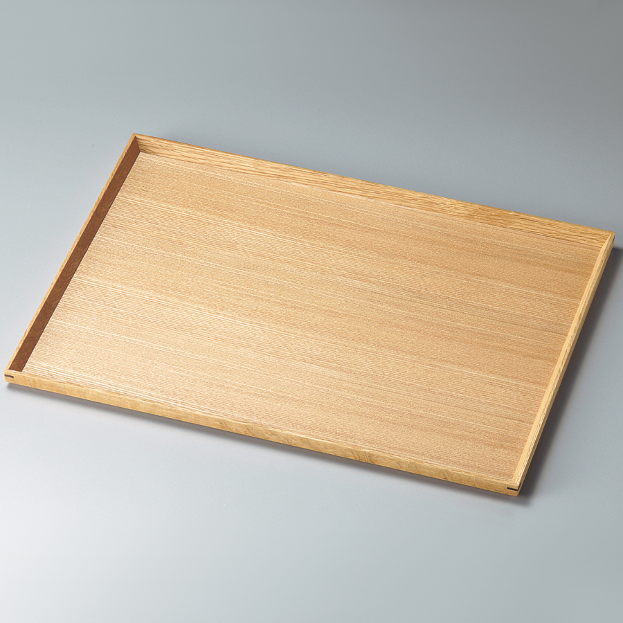 長角盆 13.0 白木塗 木製 12-10506 漆器の井助