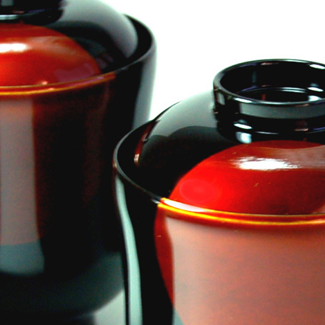 小吸物椀 日月白檀 漆塗り 12-00704 漆器の井助