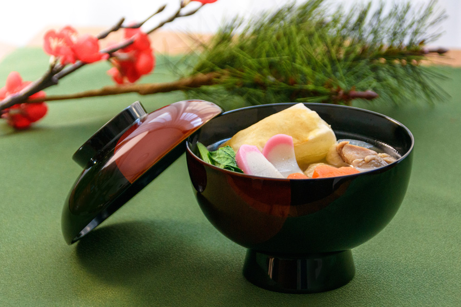 雑煮椀 日月白檀 漆塗り 漆器の井助