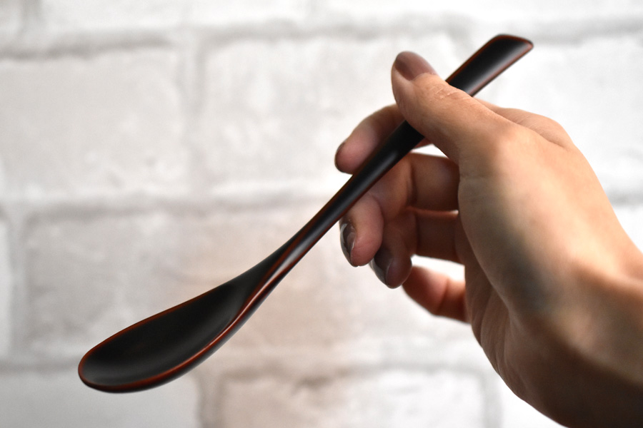 絆スプーン 中 消溜/朱 うるし 木製 漆塗り カトラリー 漆器の井助