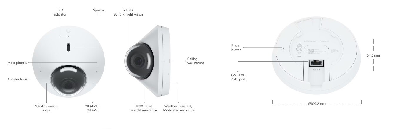 Ubiquiti UniFi Video Camera G4 4MP Dome