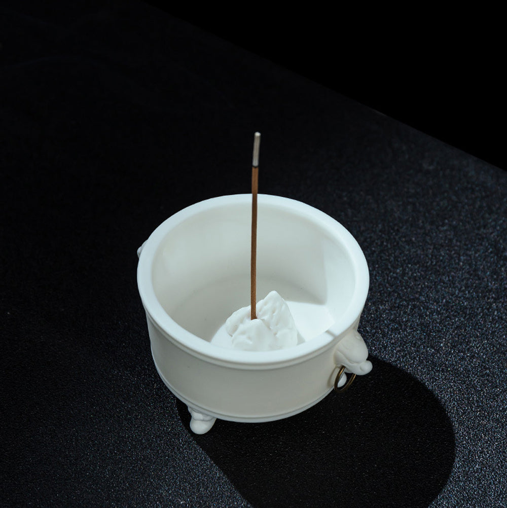 IwaiLoft 白磁 三足 香炉 小サイズ インテリア・雑貨 工芸品・縁起物