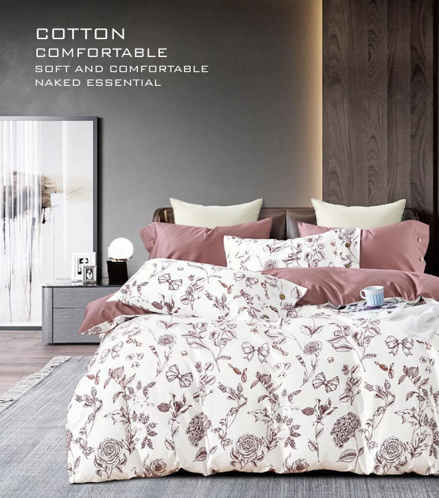 お洒落な花柄高級布団カバー3点セット JRW001