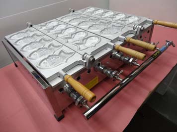 たい焼き機 5匹x2連 白