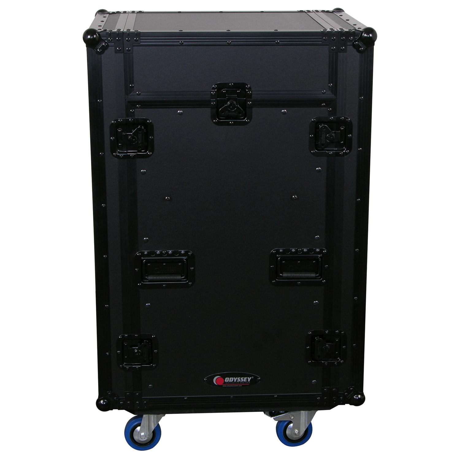 Deluxe Black 11U Top Slanted 16U Bottom Vertical Pro Combo Rack